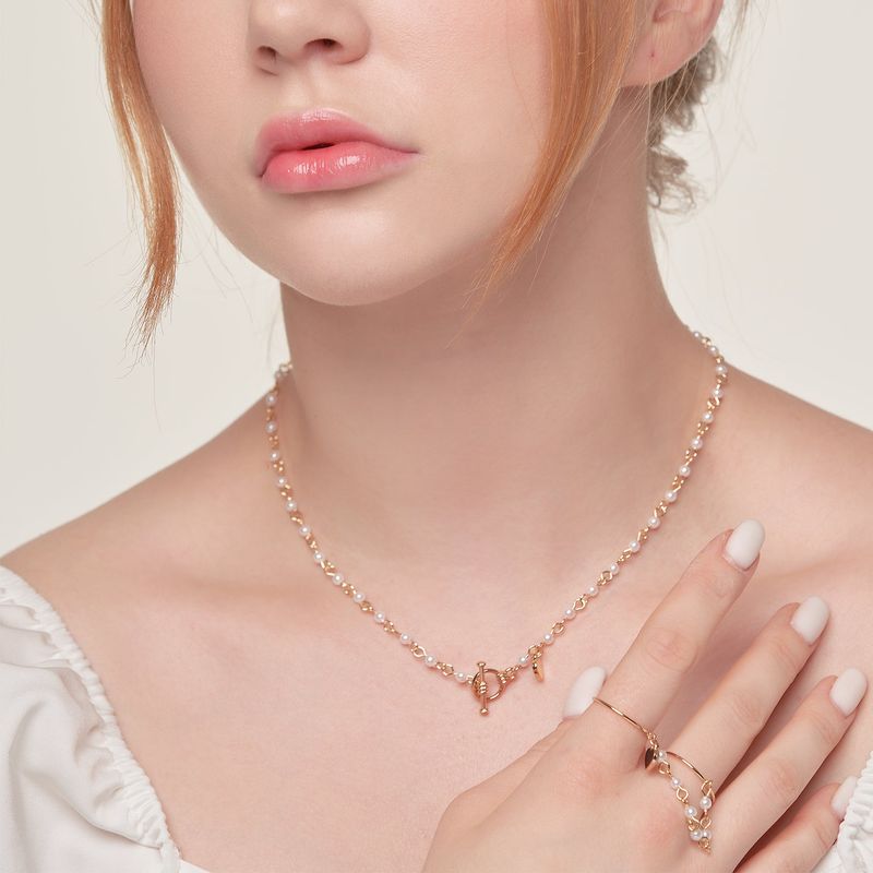 HEART TOGGLE PEARLS CHOKER