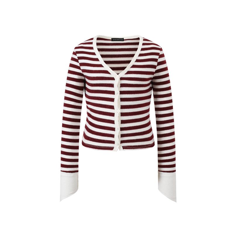 Vintage Striped Cardigan (Wine)