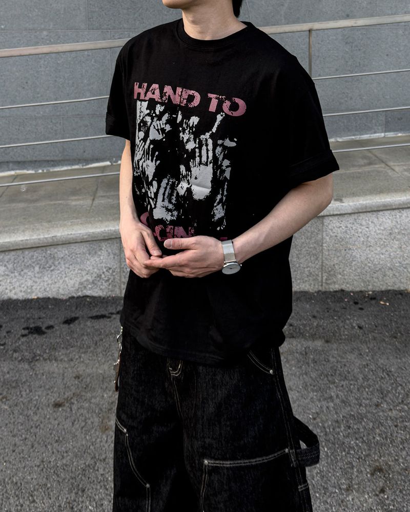 Touch Graphic Oversized Half T-Shirt