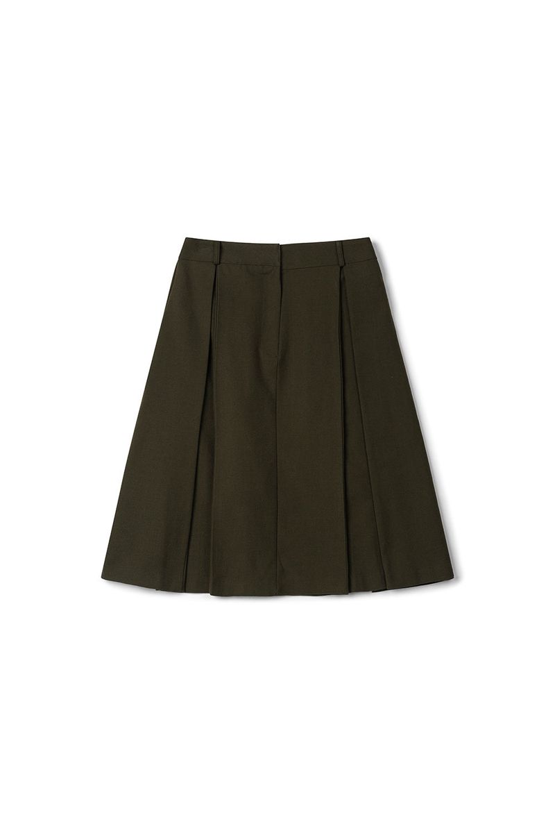 Page pintuck skirt_khaki