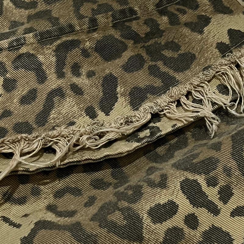 leopard grunge trucker jacket_beige