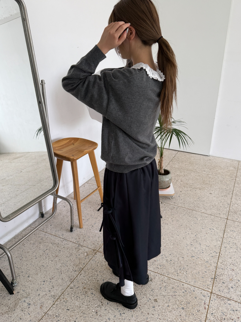 side ribbon wrap pants