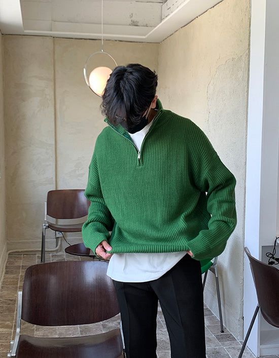 ASCLO(エジュクロ)の「メント ハーフ ジップアップ ニット(トップス)」
