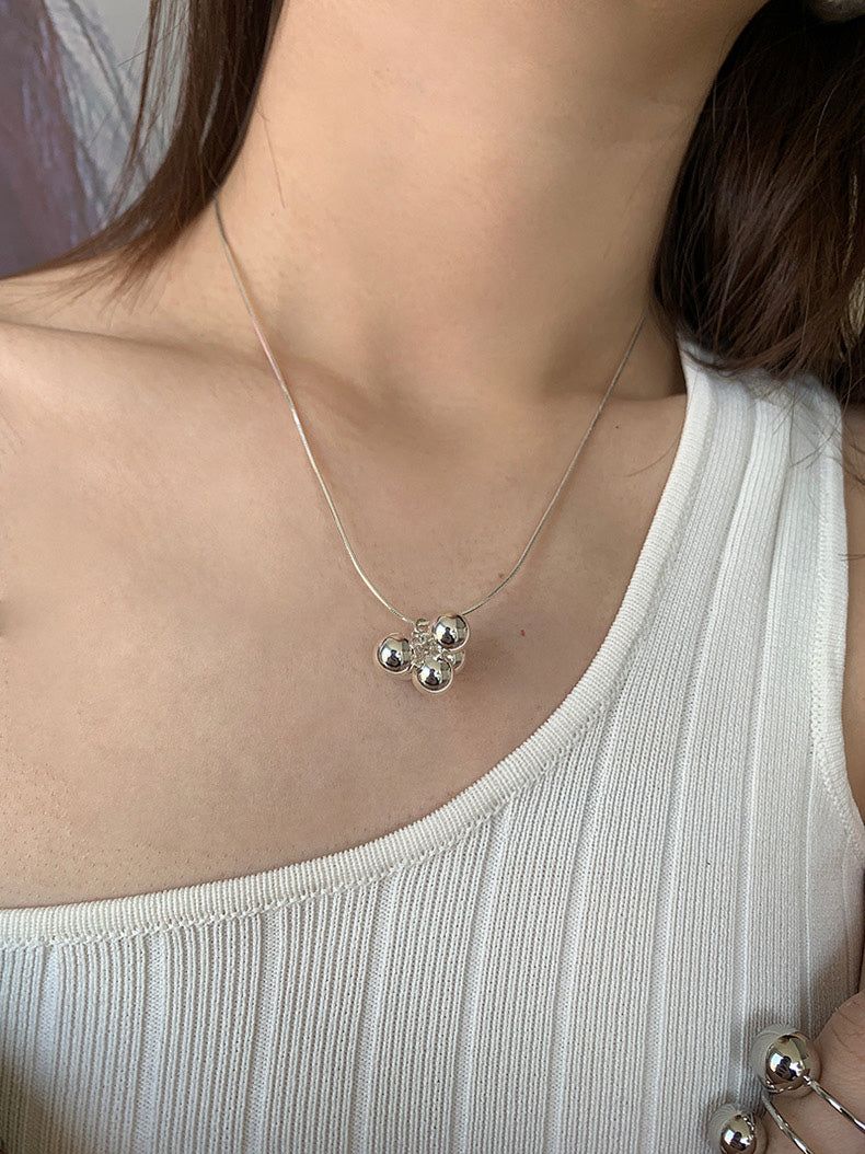 Grapes symbol silver necklace