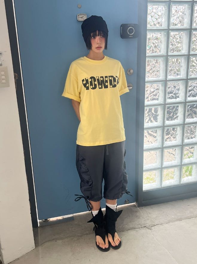 SIDE SHIRRING CAPRI PANTS