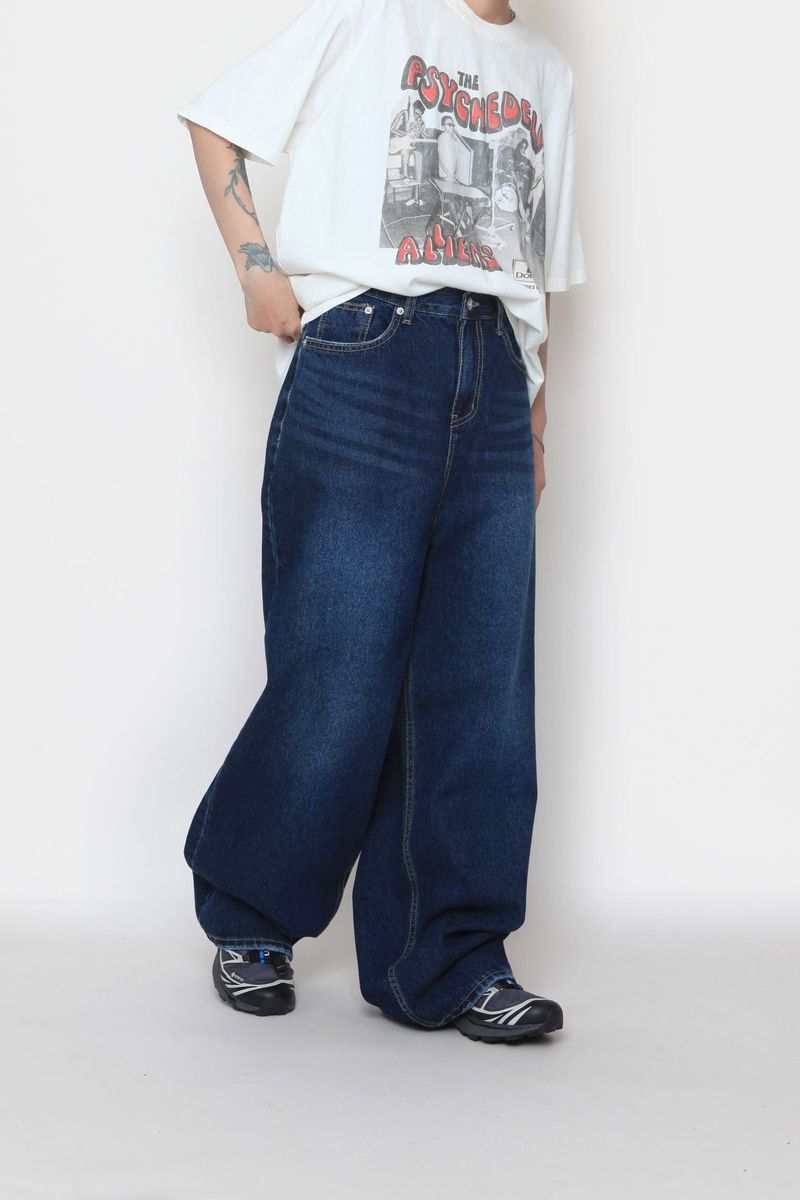 Bizo Snap Wide Denim Pants