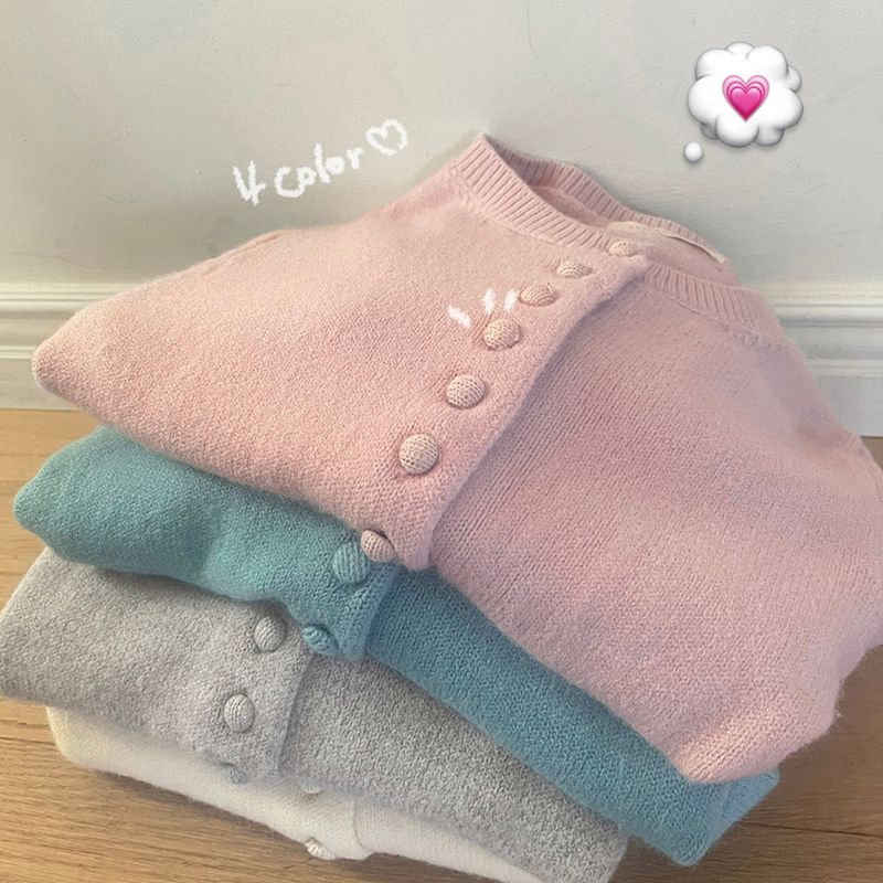 [Pretty color...💌] フォーンビーンボタンニットカーディガン