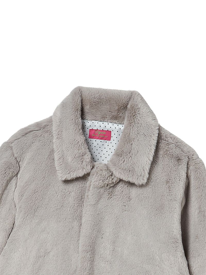 COLLAR FUR JACKET GREY