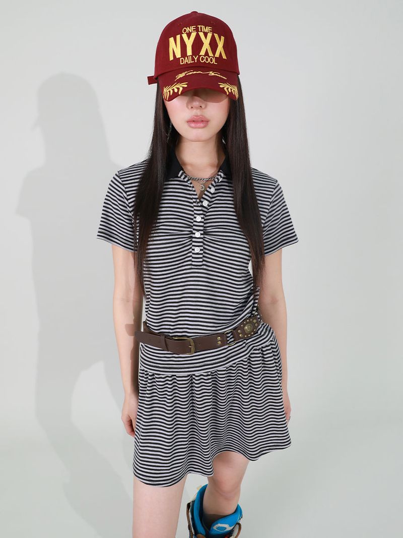 STRIPE FRILL MINI SKIRT (LIGHT PURPLE)