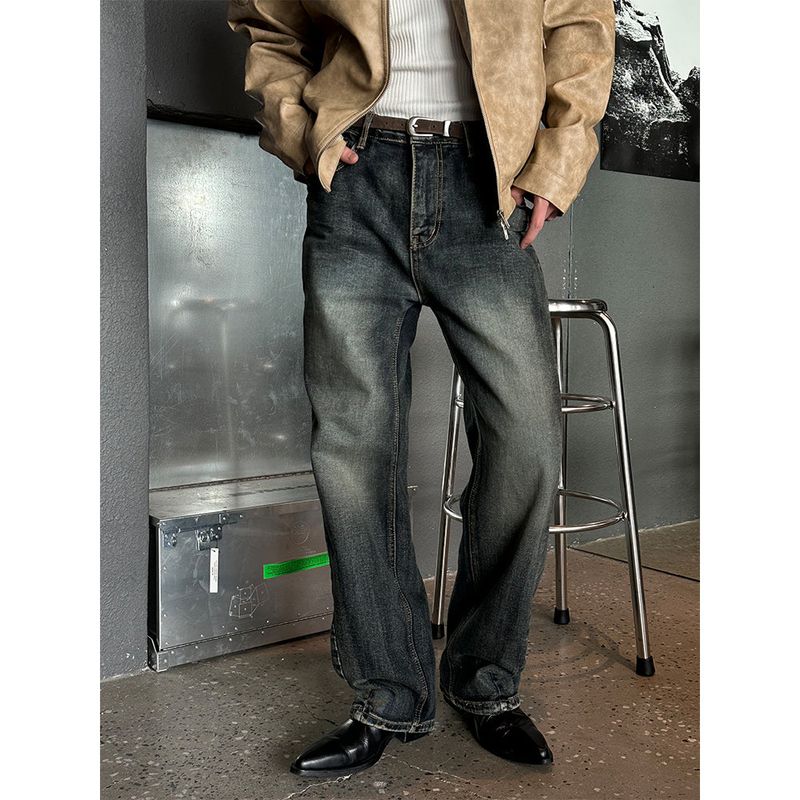 [F/W] Deep blue curve denim pants