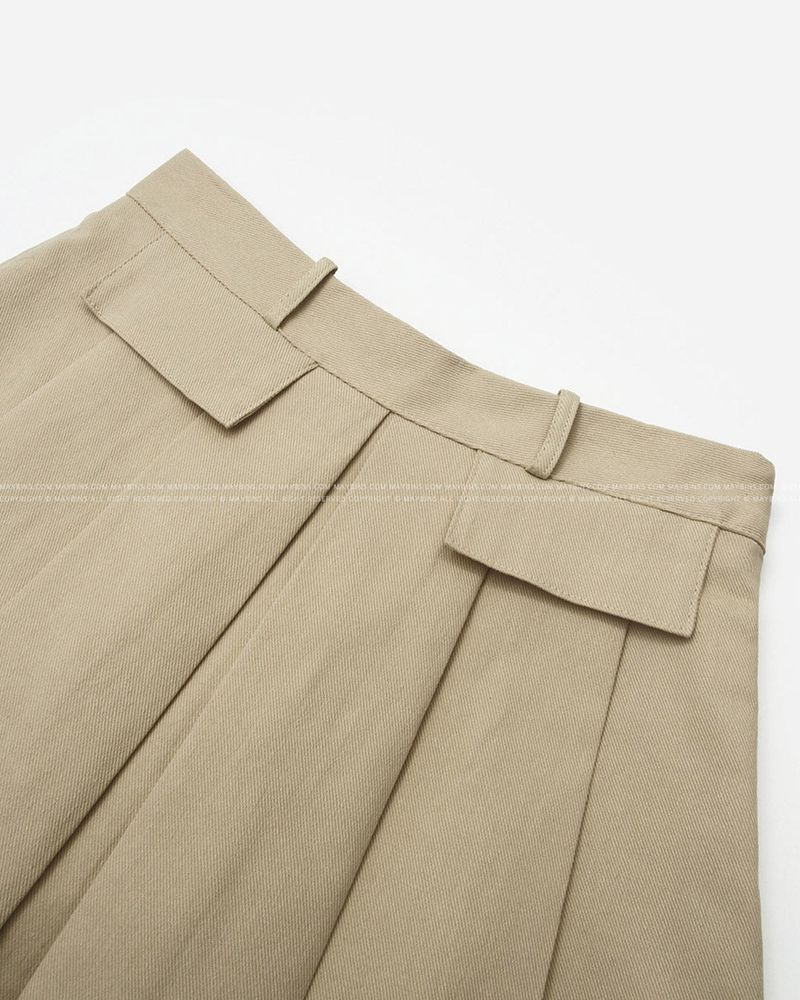 Pocket pleated skirt