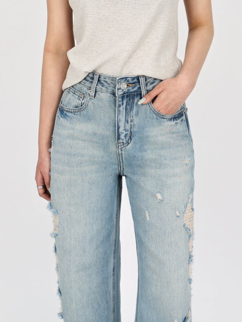 TEEN DESTROYED SLIM WIDE DENIM code 26231