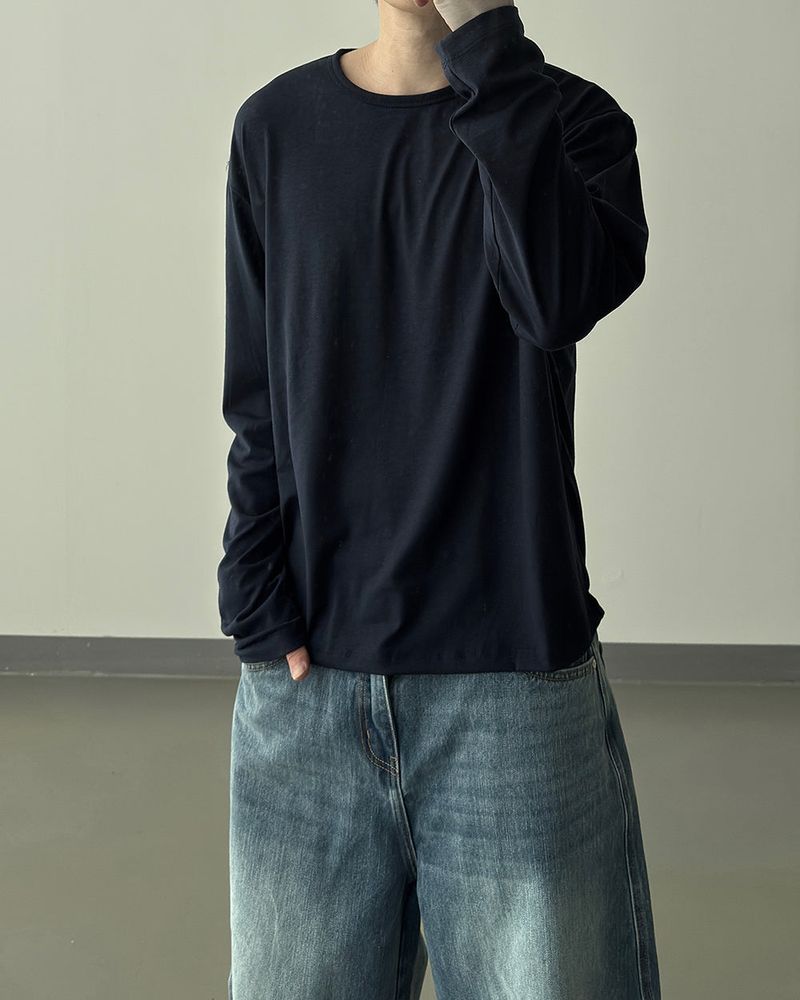 Silky Basic Layered Long Sleeve T-Shirt
