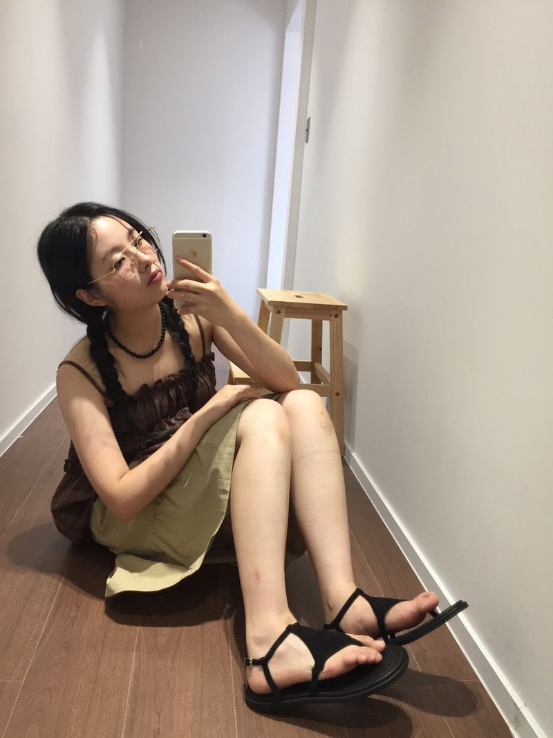 suede strap sandals (2color)