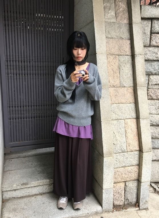 Haea Shirring Banding Long Skirt