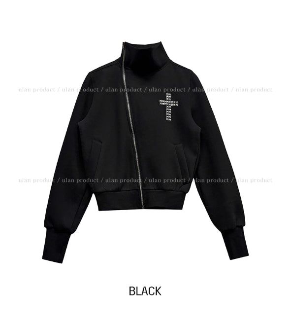 Tay Cross Stud Unbalanced Zip-Up