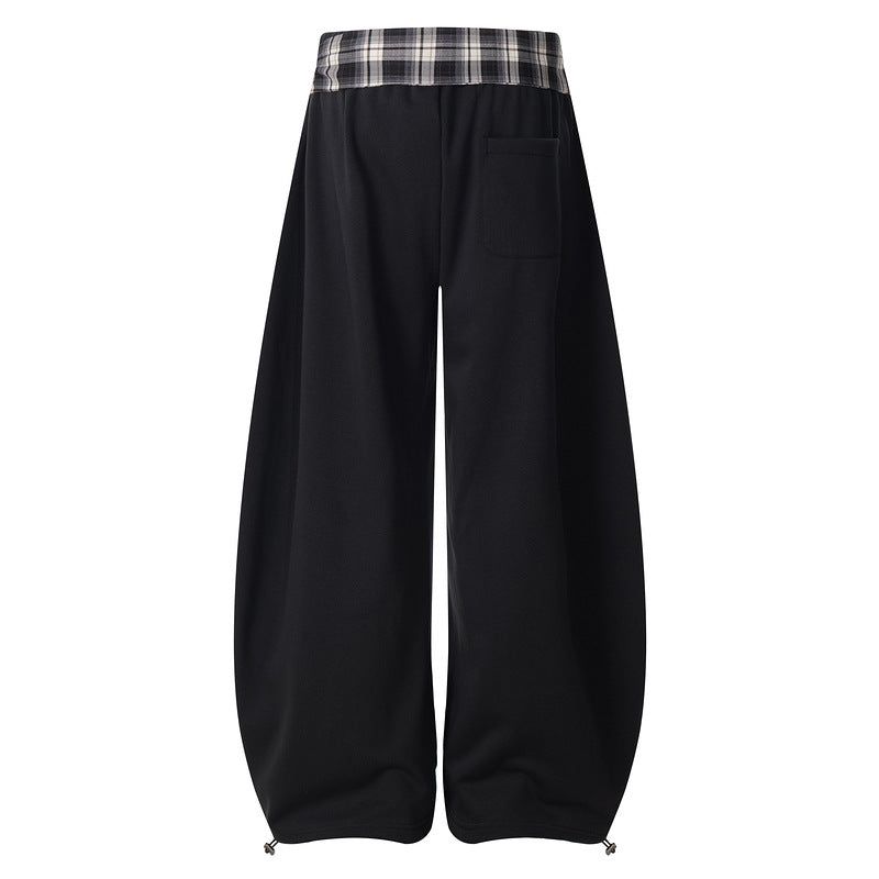 Focus Check Belt Wide Pants