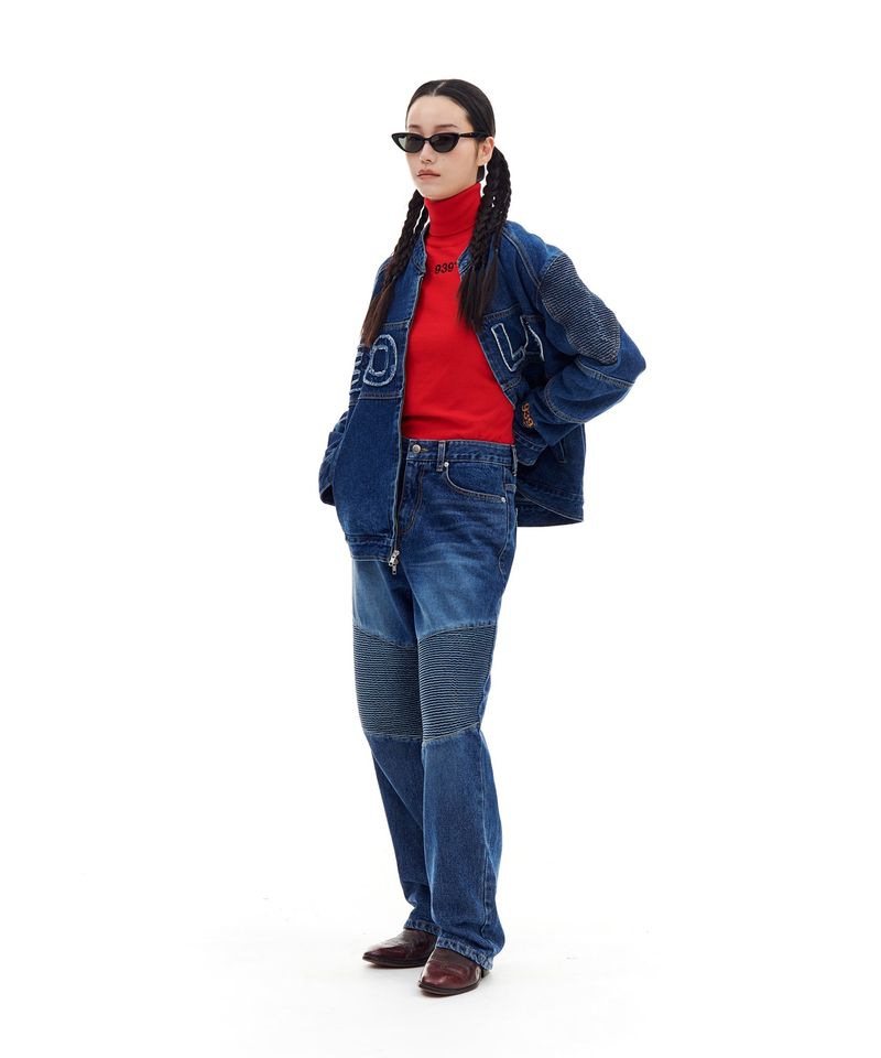 BIKER DENIM PANTS (BLUE)