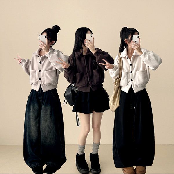 Mori soft fleece pocket jacket