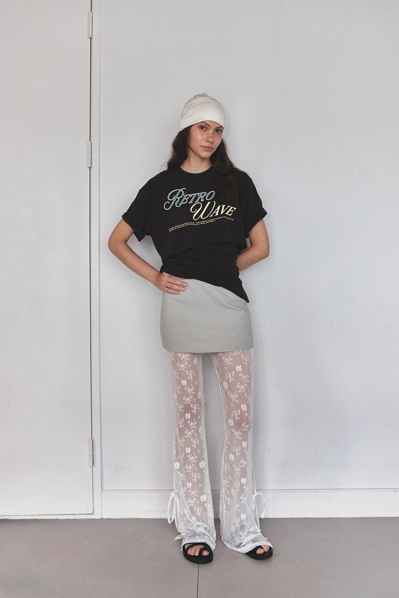 INSEOWL（インサウル）の「LAYERED MICRO SKIRT - KHAKI CREAM（Pants）」