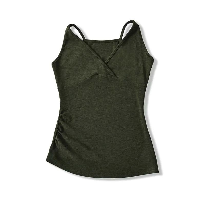 Cross-Neck Slim Sleeveless Top