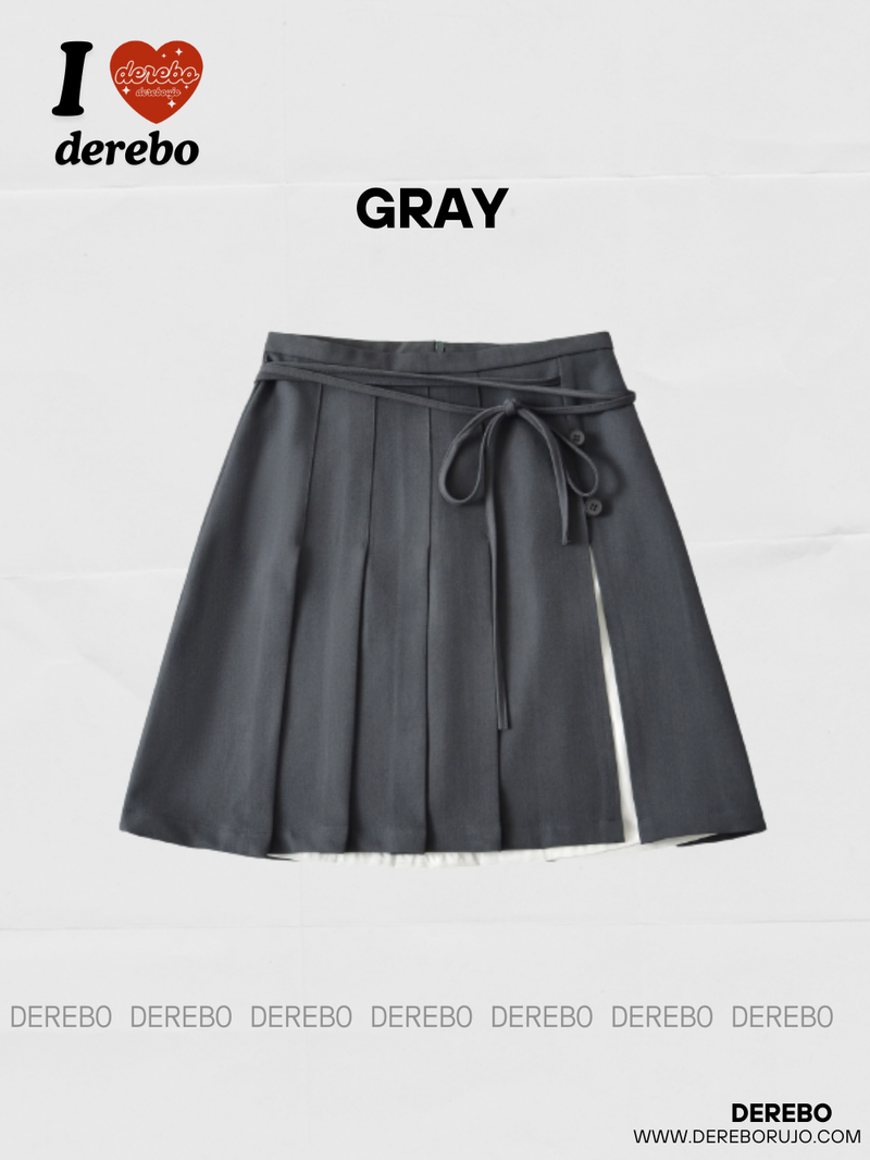 drawstring side pleats pleats skirt