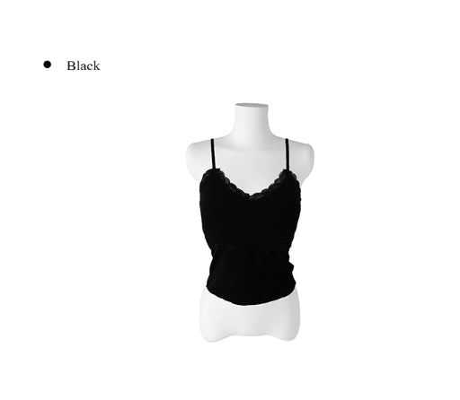 Rouge Ribbed Lace Cap Sleeveless