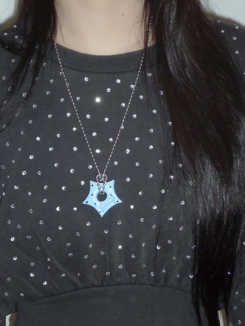gleaming star dot necklace [blue]