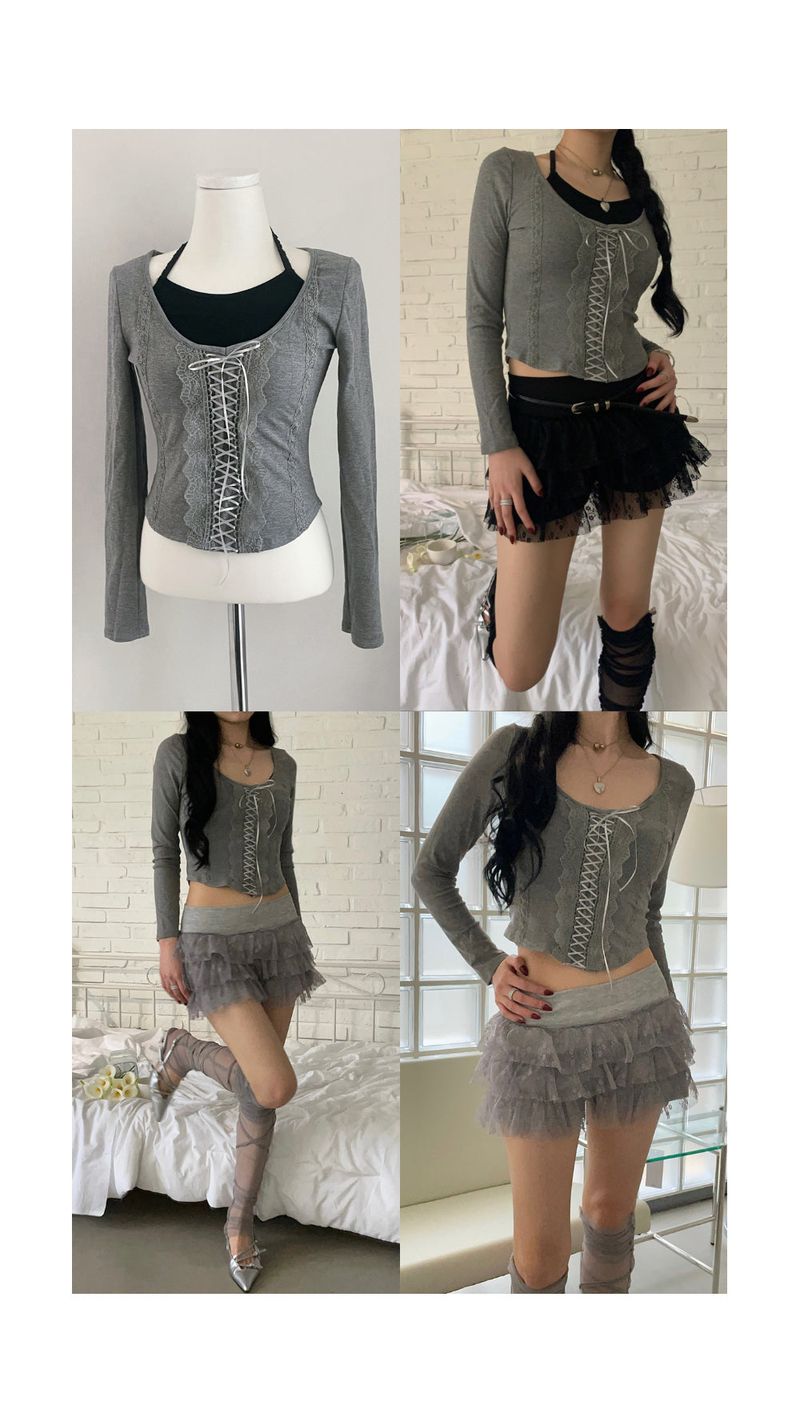 Mini Ribbon Corset Lace T