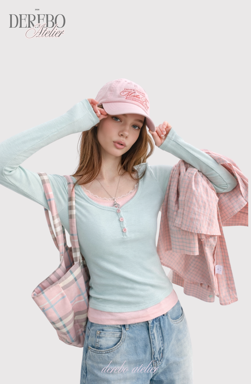 Mint pink layered t-shirt