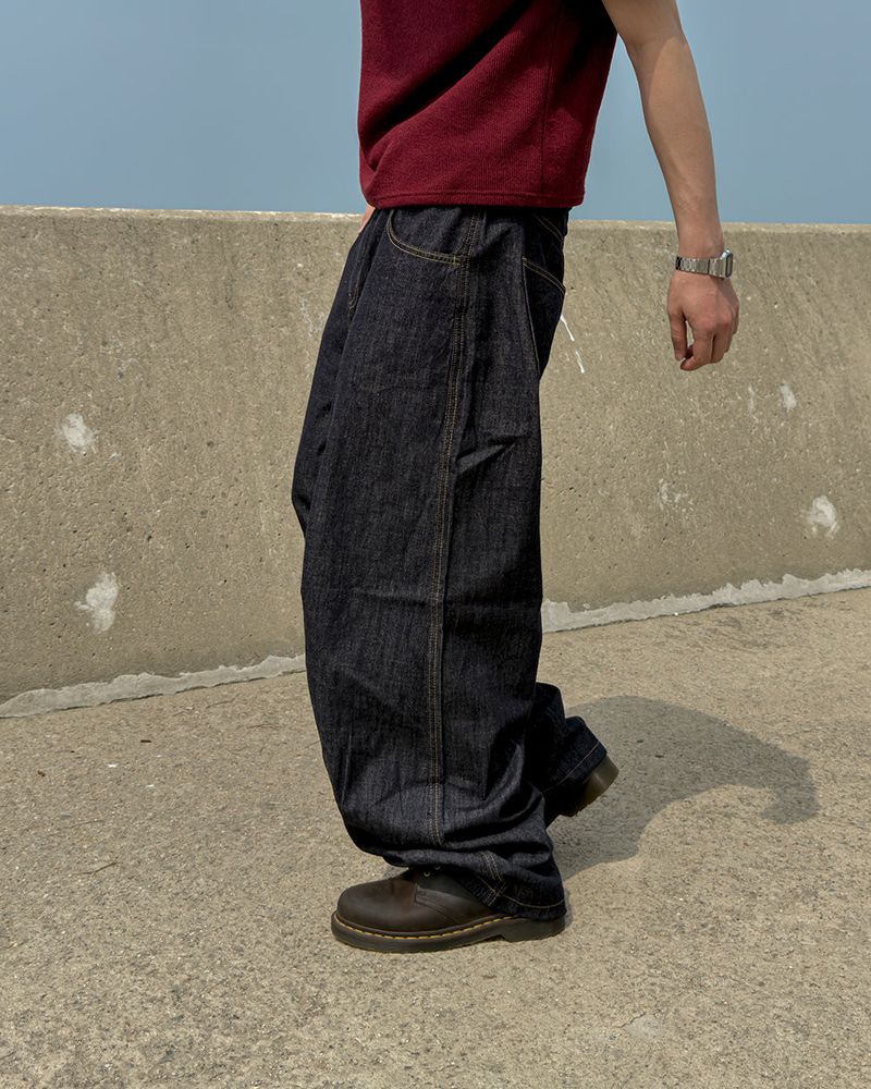 Evan Linen Curved Denim Pants