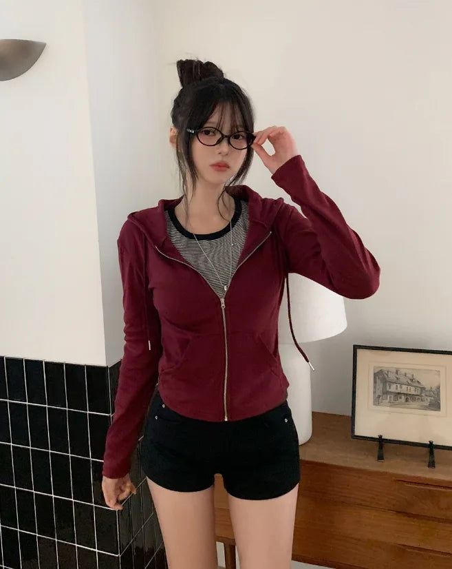 Randy Basic Slim Hood Zip-Up