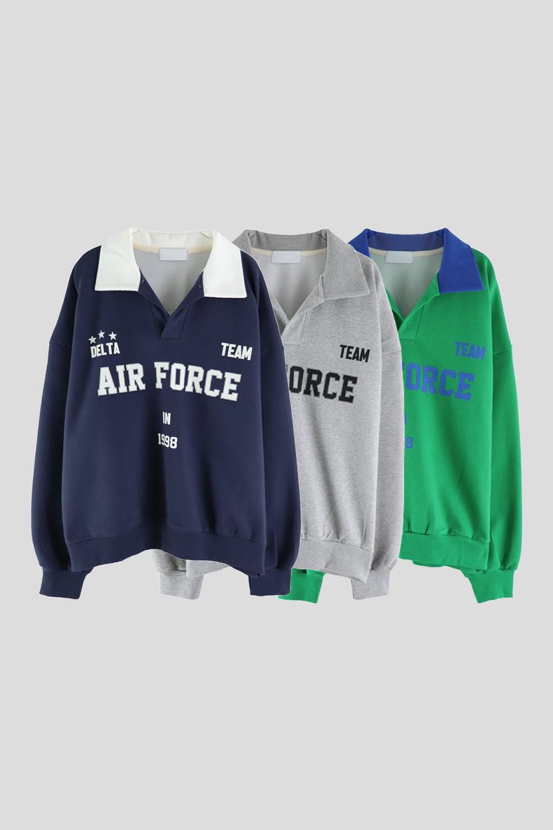 Unisex Air Force Collar Sweatshirt