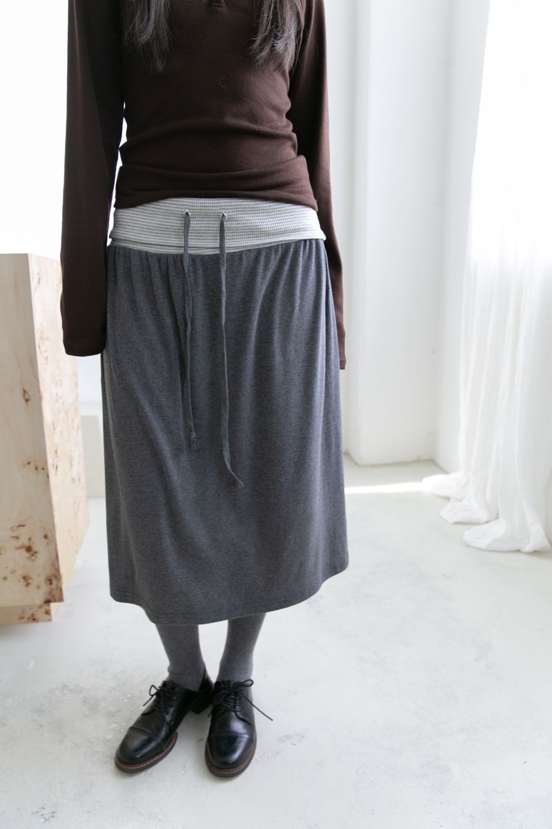 omoosoohy(オムスヒ)の「stripe banding midi skirt(2colors)(Skirts)」