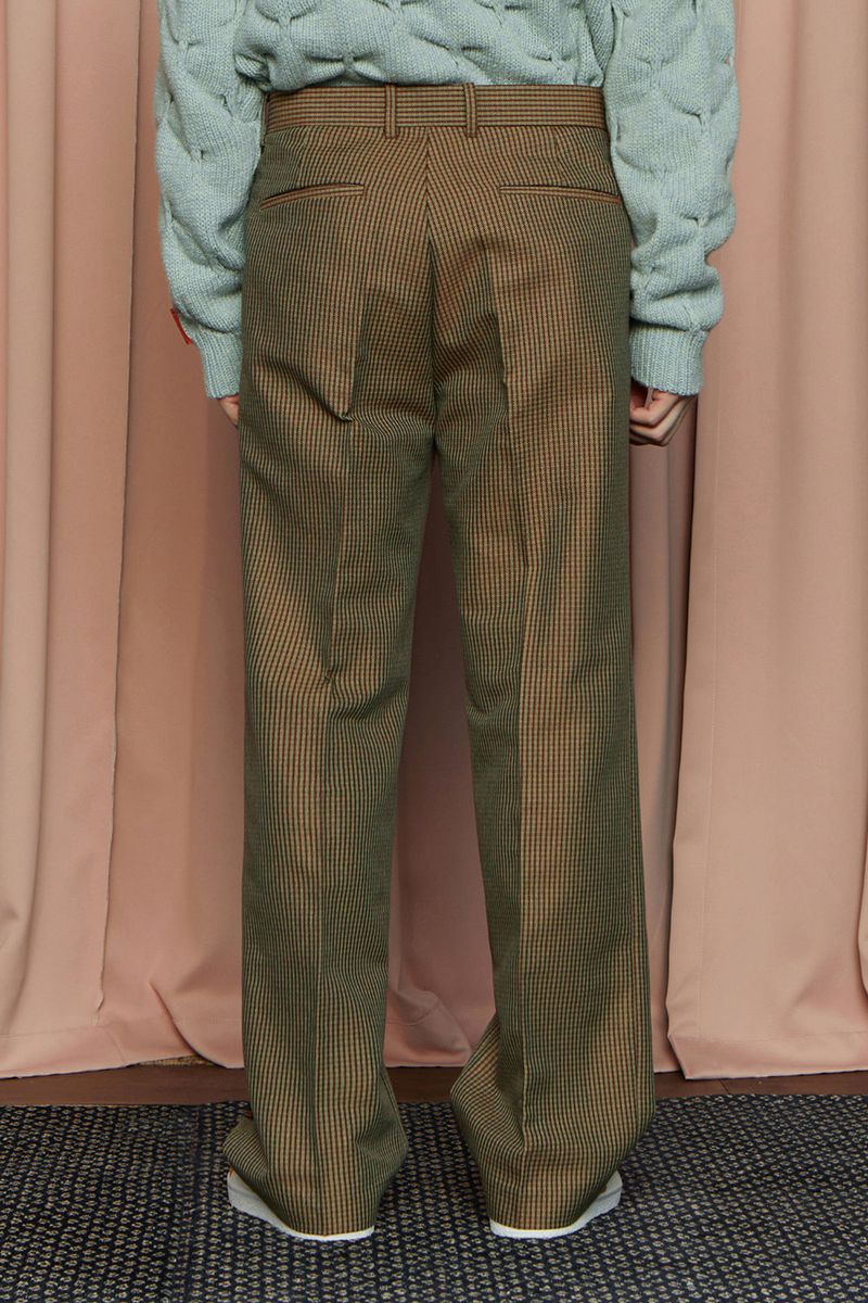 HOUND TOOTH CHECK PANTS / BROWN&GREEN