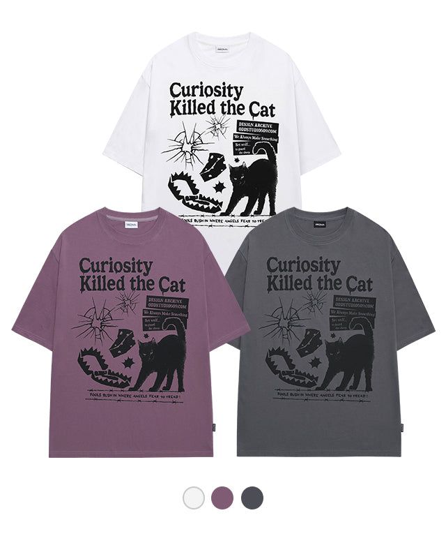 ODDSTUDIO（オッドスタジオ）の「キッチ キャット グラフィック オーバーフィット Tシャツ / Kitchee Cat Graphic Oversized Fit T-Shirt（Tops）」