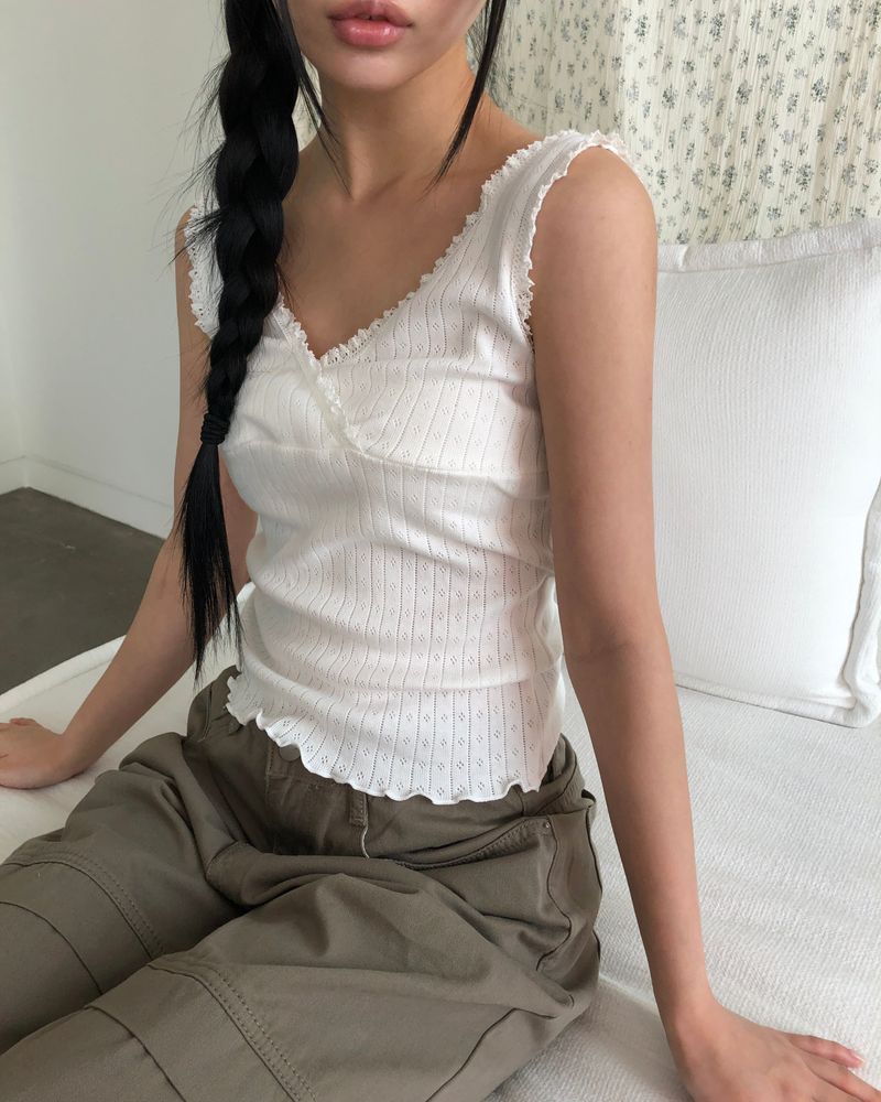 Sharu Lace Wrap Sleeveless Top