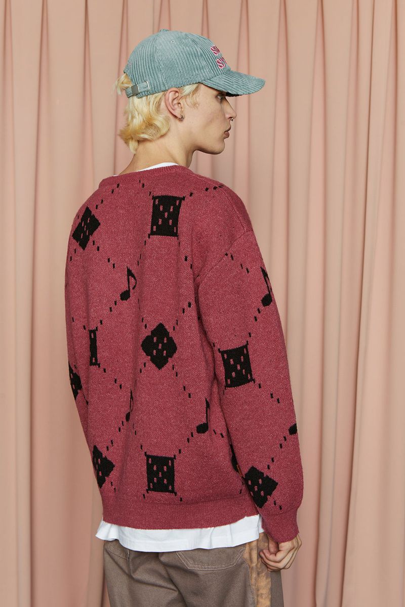 MUSIC ARGYLE CARDIGAN / PINK