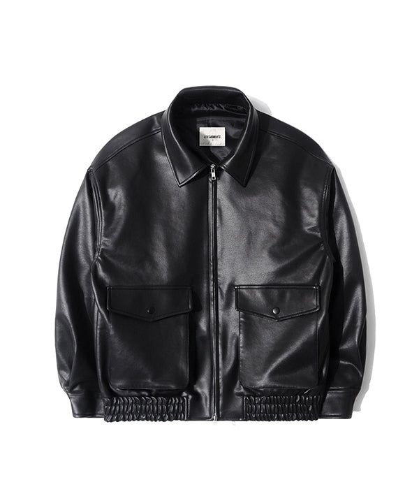 QT8 GARMENTS（キューティーエイトガーメント）の「OC ビーガンレザーポケットジャケット (Black)（ジャケット/アウター）」