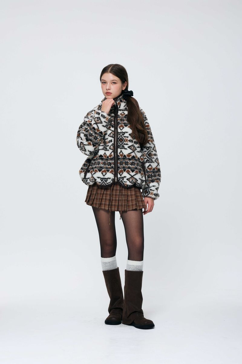NORDEN FLEECE JACKET / BROWN