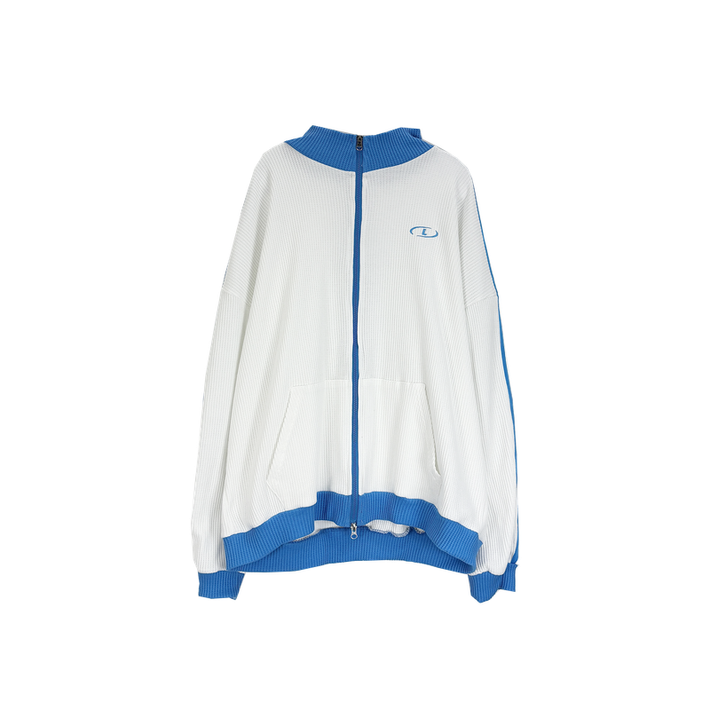 waffle track zip-up