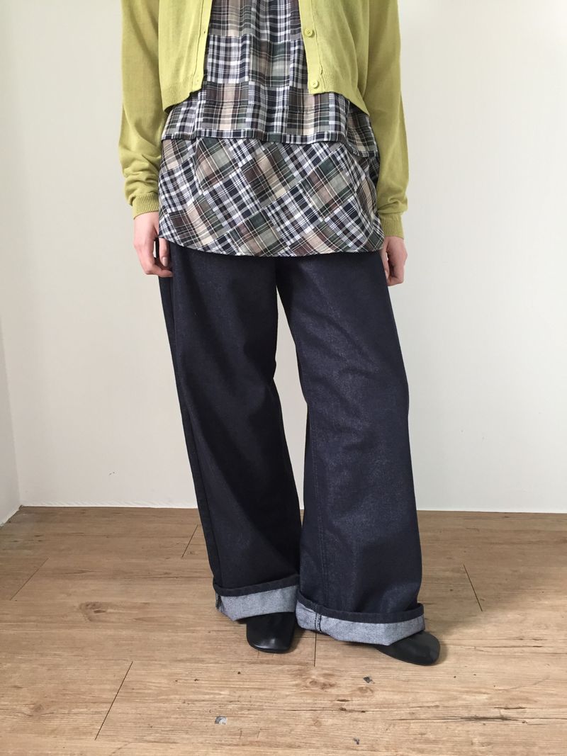 Stitched wide engine denim (2color)