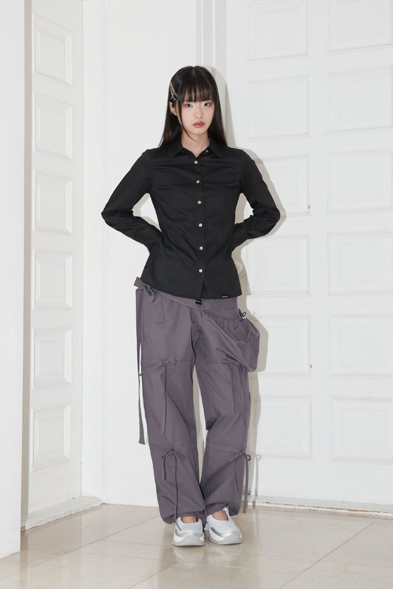  RIBBON STRING PANTS .WITH BAG (CHARCOAL)