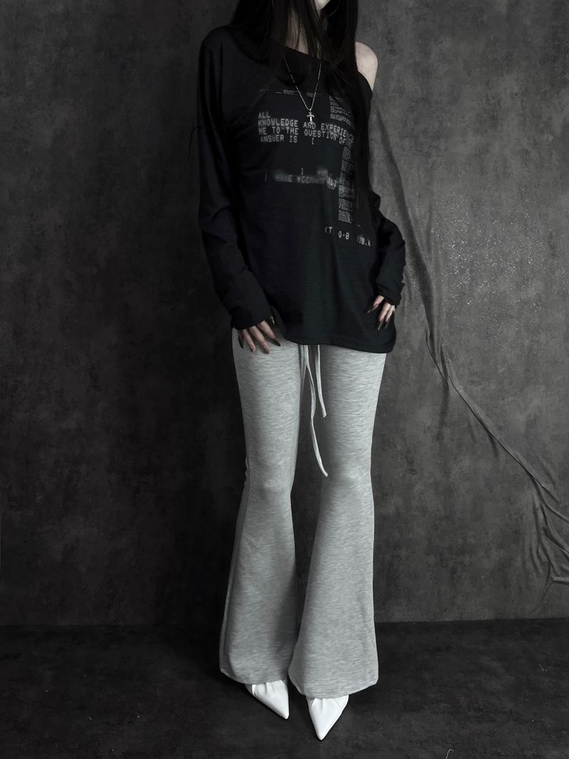 low-rise bootcut folding pants (2color)