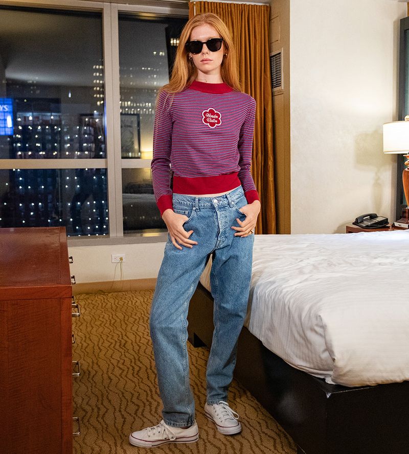 wonder visitor(ワンダービジター)の「Stripe Slim Knit(Tops)」