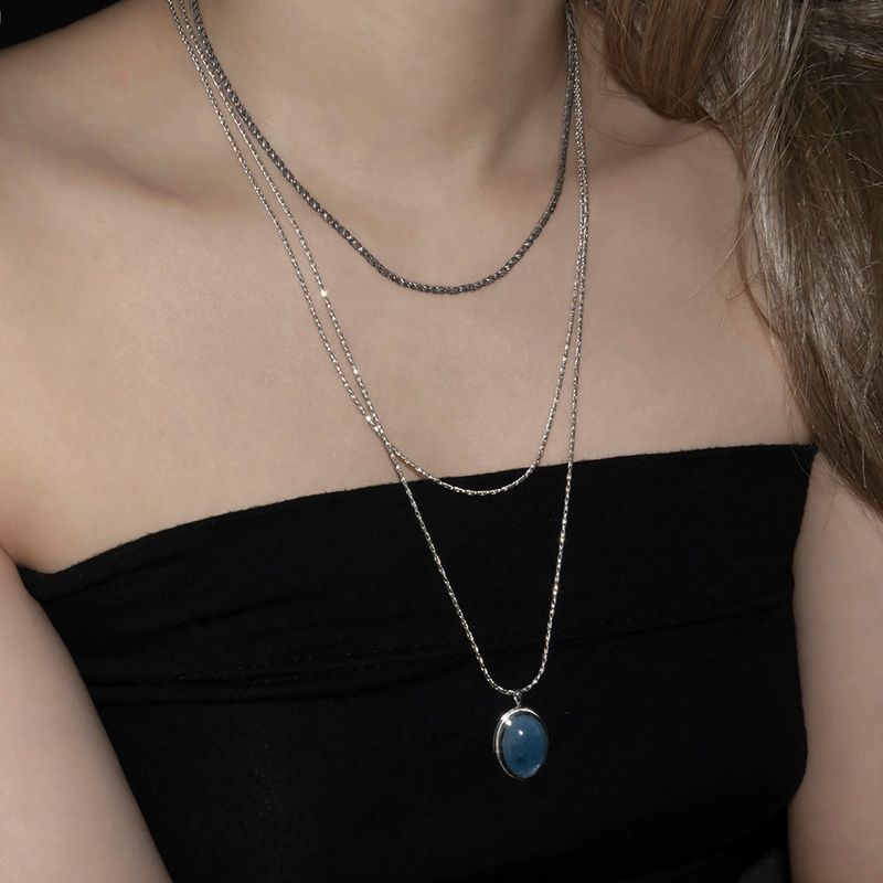 Bold aquamarine necklace