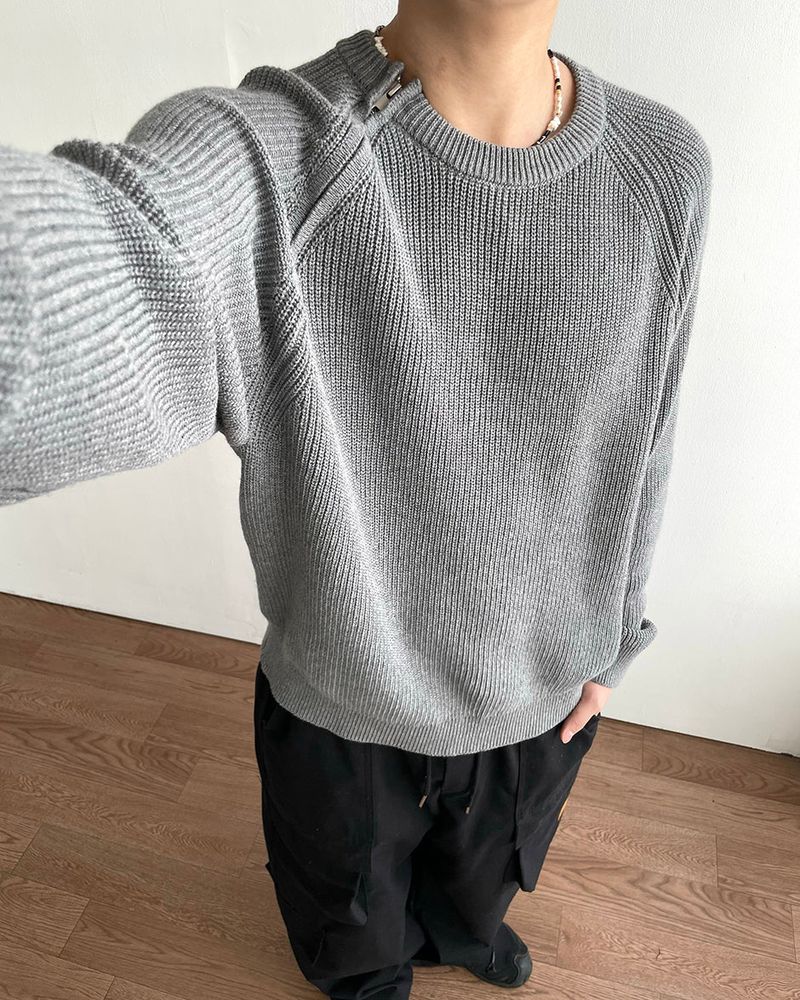 Sleek Zipper Round Knit