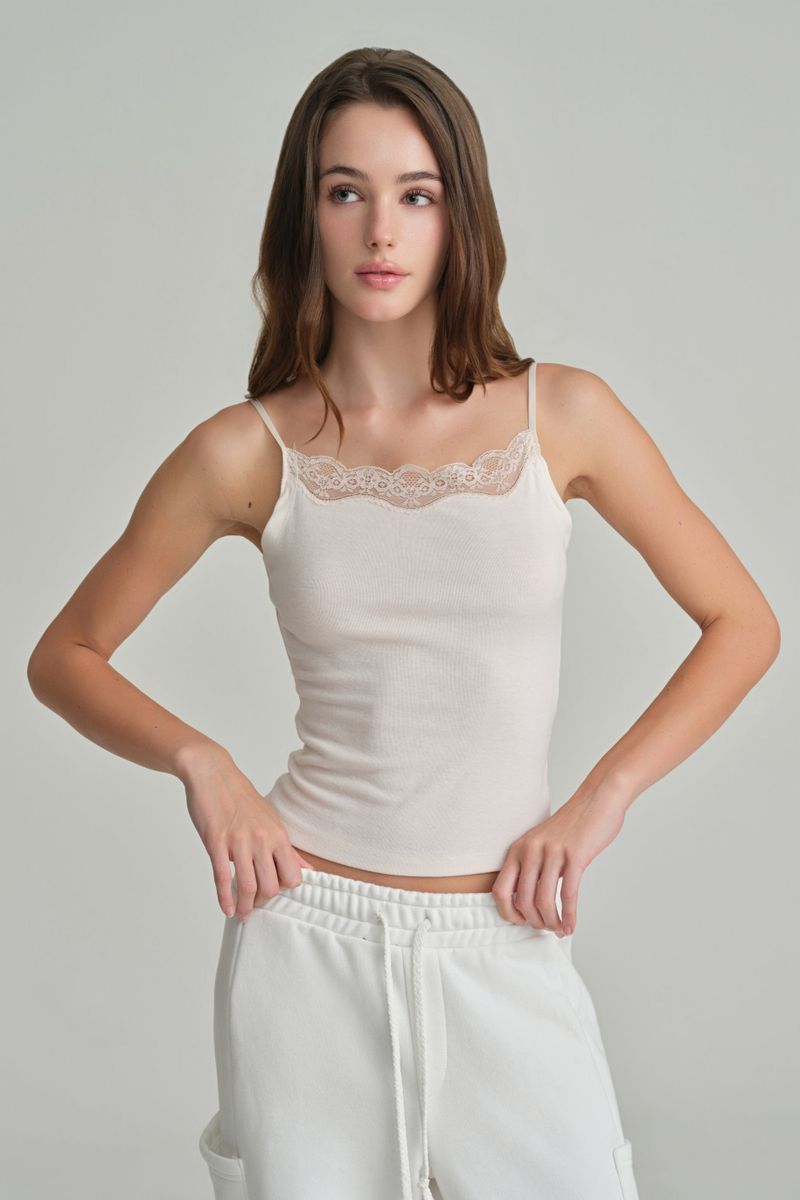 Swan lace sleeveless, Baby Pink