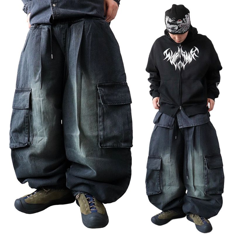 Wide Y2K Cargo Balloon Pants