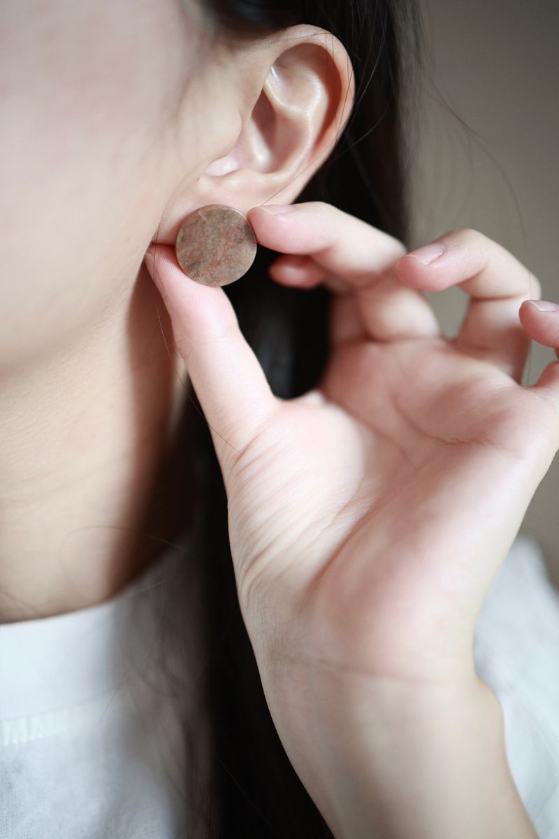 heim（ハイム）の「Garden Agate Circle Pierce handmade（Accessories）」